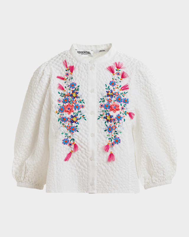 Heartfelt Embellished Button-Front Shirt